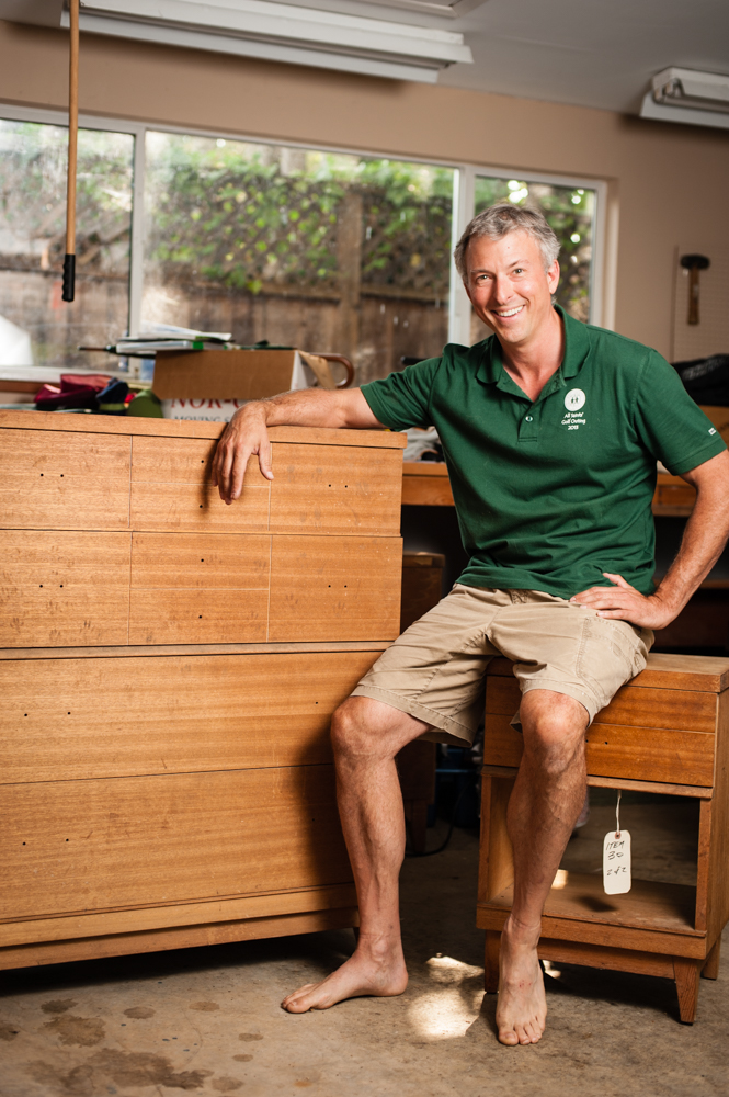 Mark Royer at home in his garage.